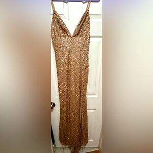 Gold Formal/Gala/Prom Dress with straps.